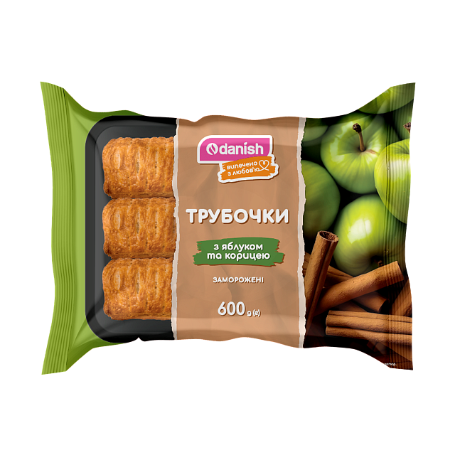 "Трубочка" з яблуком та корицею ТМ Danish, 600 г (6 шт*100 г)