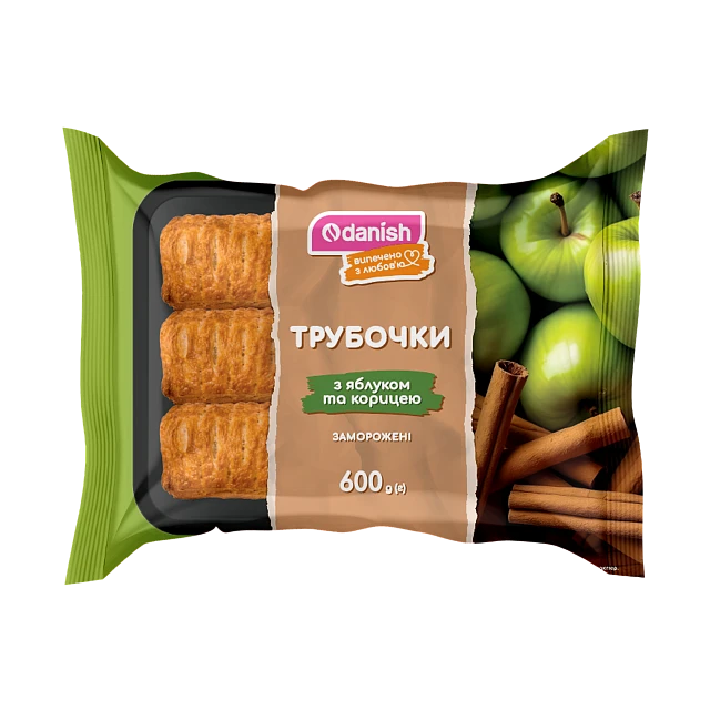 "Трубочка" з яблуком та корицею ТМ Danish, 600 г (6 шт*100 г)