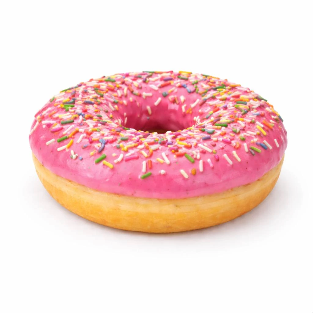 Донат з полуничною начинкою 